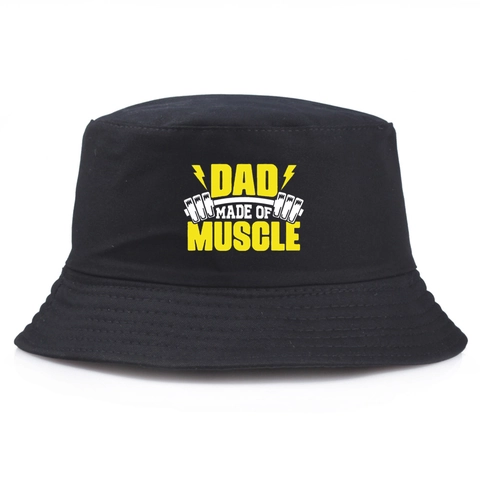 Chapeau Bob en Coton Unisexe Impression de Lettres Dad Made Of Muscle Protection Solaire Pliable Chapeau de Pêcheur pour Hommes Femmes