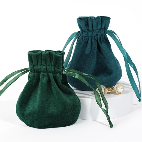 Sacchetto Velluto Coulisse Peluche Morbido Borsa Porta Gioielli Portatile Viaggio Piccolo Organizzatore Per Anello