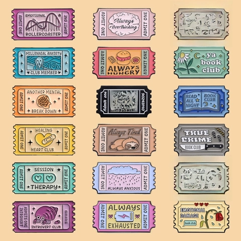 Broches De Esmalte Billete Vintage Slogan Divertido Aleación Zinc Insignia Solapa Estética Para Ropa Bolsos Joyería Decorativa Unisex