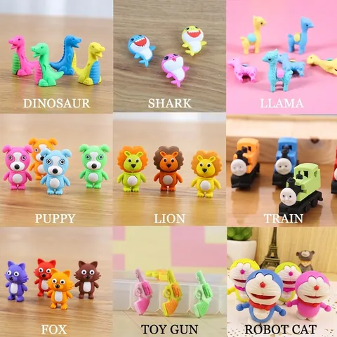 Gomme Per Cancellare Animali 3D Per Bambini Puzzle Di Montaggio Staccabile Gomma Da Cancellare Novità Cancelleria Per Cartoni Animati Premi Scolastici Bomboniere