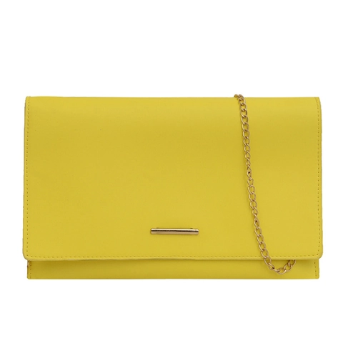 Bolso de Mano Minimalista de Cuero PU con Sobre Correa de Cadena Dorada Bolso de Noche de Bandolera Para Mujer Color Sólido Fiesta