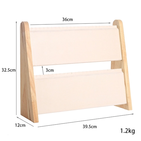 Layered Wooden Necklace Display Rack Velvet Jewelry Stand For Pendants Bracelets Foldable Large Capacity