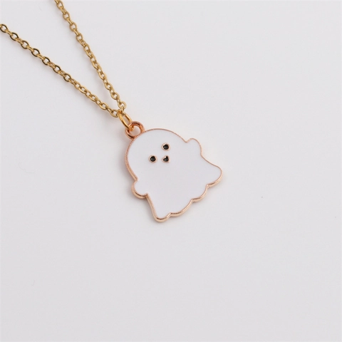 Geist Halskette Und Hakenohrringe Schmuck Legierung Emaille Halloween Festival Cartoon Süße Kostüm Accessoires Damen