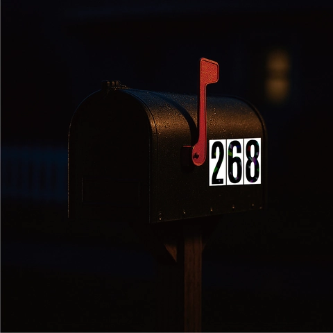 Reflective Numerical Stickers Waterproof Vinyl Holographic Black Mailbox Address Trash Can Labels Home Decor