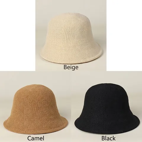 Sombrero De Pescador De Punto Mujer Satén Helada Protección Solar Plegable Verano Ajustable Color Sólido Gorra Trendy
