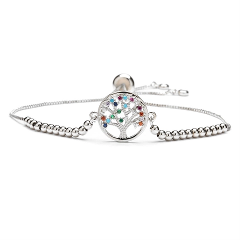 Verstellbares Bolo Armband Kupfer Zirkonia Herz Krone Flugzeug Lebensbaum Hamsa Hand Schmuck Für Damen