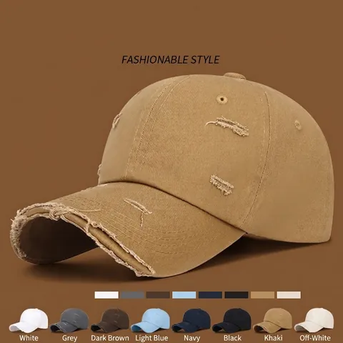 Gorra De Béisbol De Algodón Lavado Desgastado Vintage Streetwear Sombrero De Sol Ajustable Color Sólido Unisex