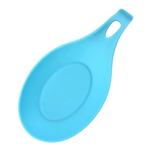 Silicone Spoon Rest Heat Resistant Ladle Holder For Kitchen Countertop Cooking Utensil Pad Easy Clean Non Slip Hanging Hole