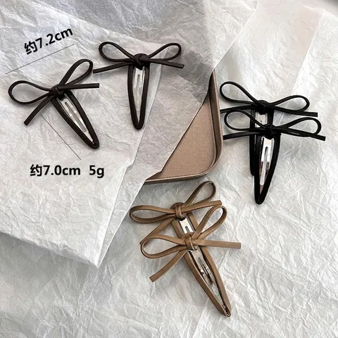 Fermaglio Per Capelli A Farfalla In Pelle PU Stile Coreano Lega Clip Laterale BB Dolce Elegante Accessori Per Capelli Da Donna