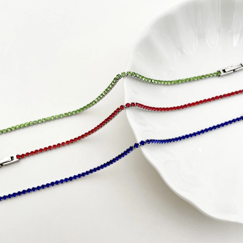 Bracciale Tennis Acciaio Inossidabile Zirconia Cubica Incastonata Regolabile Chiusura Pieghevole Gioielli Per Donna