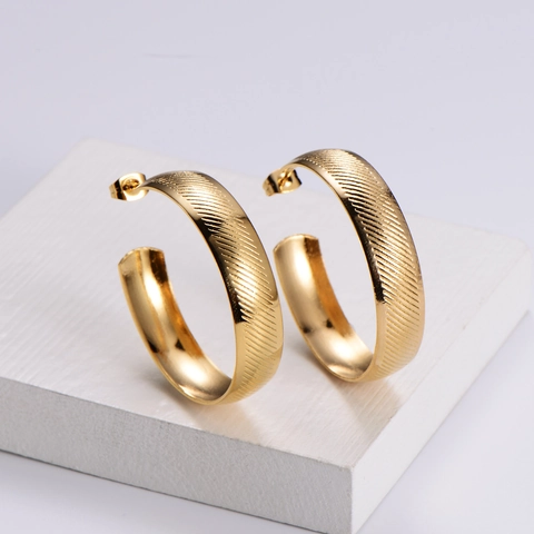 Orecchini A Cerchio Minimalisti In Acciaio Inossidabile Placcato Oro 18 Carati Gioielli Geometrici A Forma Di C Per Donna