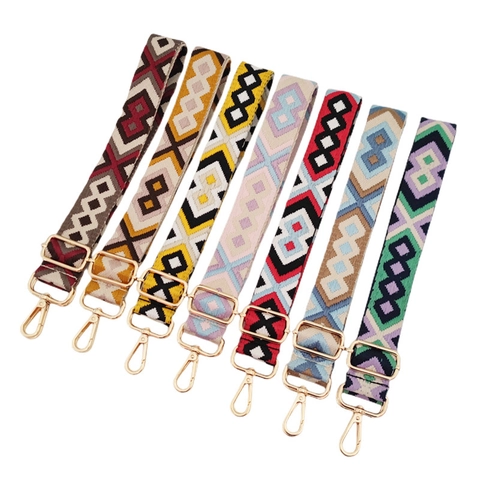 Bohemian Ethnic Geometric Jacquard Ρυθμιζόμενος Φαρδύς Ιμάντας Ώμου Αντικατάστασης Για Τσάντες Χειρός Και Τσάντες Ώμου