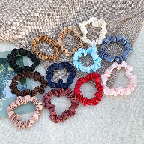 Satin Scrunchies Satin Like Elastic Hair Ties Ponytail Holder No Crease Hair Accessories For Women Girls