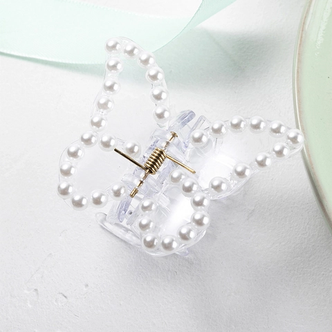 Schmetterling Haarkralle Transparente Acryl Haarspange Mit Künstlichen Künstliche Perlen Straßsteinen Eleganter Kopfschmuck