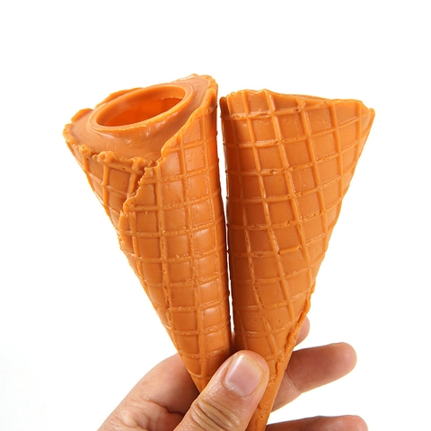 Realistic Simulation Ice Cream Cone PVC Waffle Texture Food Prop Photography Display DIY Dollhouse Accessory Toy