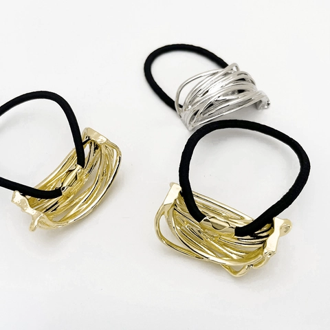 Coletero Pelo Aleación Metálica Irregular Envoltura Coleta Sin Marcas Alta Elasticidad Estilo Sweet Cool Para Mujeres