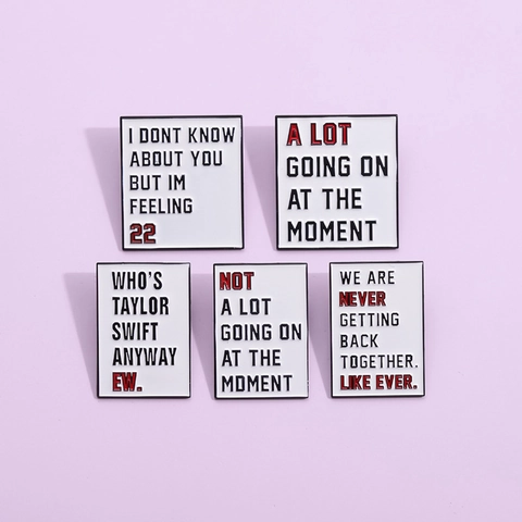 Musical Singer Lyric Quote Enamel Pin Alloy Brooch Creative Geometric Speech Bubble Badge For Clothes Backpack Fan Gift Jewelry