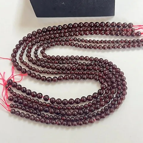 Perline In Pietra Naturale Di Granato Tonde Rosso Vino Perline Sciolte Per La Creazione Di Gioielli Bracciali Collane DIY