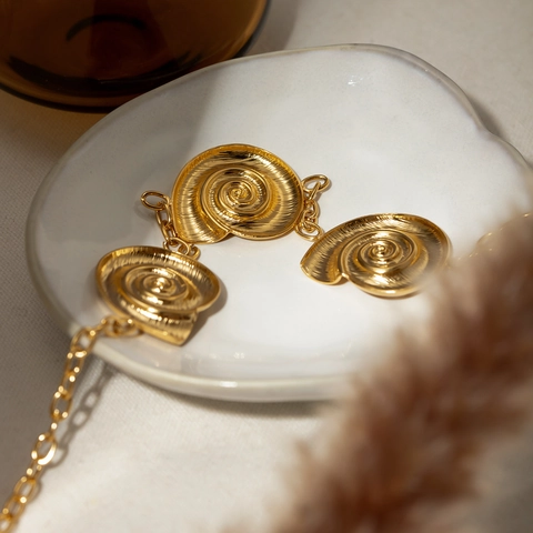 Collana Orecchini a Spirale in Acciaio Inossidabile Stile Ins Occidentale Gioielli a Spirale Galvanizzati in Oro Moda Individuale per Donna