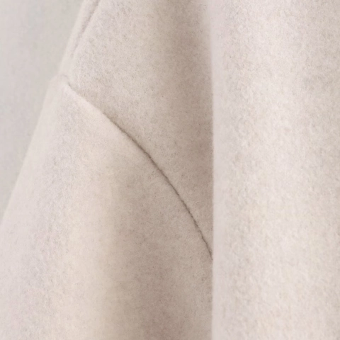 Women Short Woolen Look Jacket Polyester Zipper Round Neck Casual Long Sleeve Fall Winter Outerwear Minimalist