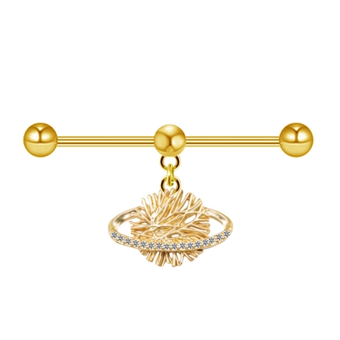 Industrial Barbell Ear Piercing Stainless Steel Cubic Zirconia Butterfly Heart Star Sun Spider Cartilage Earring Fashion