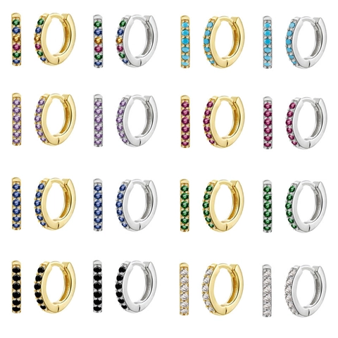 Orecchini A Cerchio Tondi Geometrici Rame Zircone Gioielli Alla Moda Donna Con Perno In Argento Sterling 925