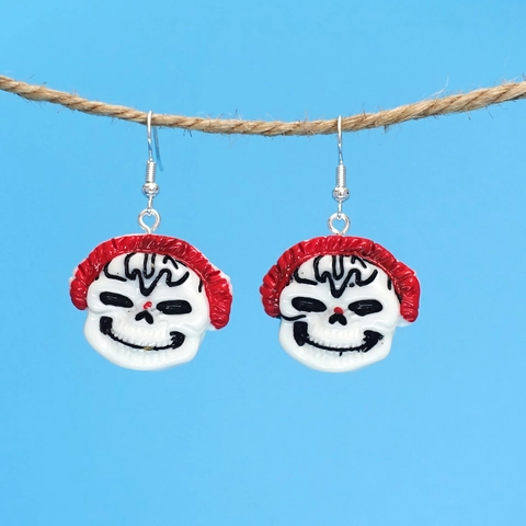 Halloween Vampire Frankenstein Skull Ghost Face Dangle Earrings Resin Charms With Silver Earring Post Fun Party Jewelry