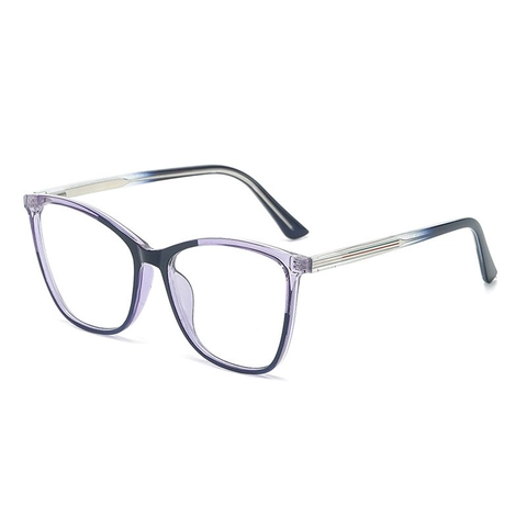 Cat Eye Brilstel TR90 Metaal Anti Blauw Licht Mode Groot Vierkant Frame Dames Optische Brillen