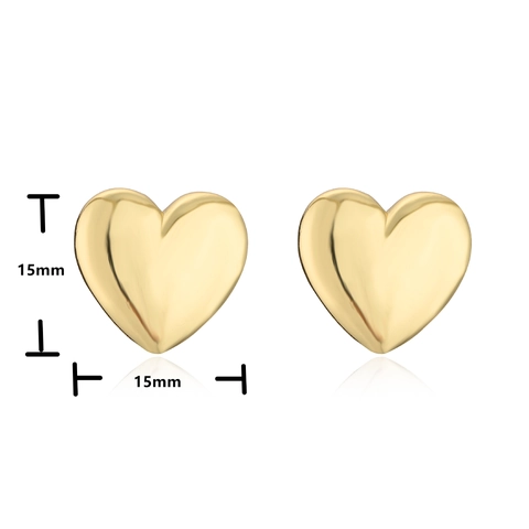 Heart Necklace Earrings Open Ring Brass 18K Gold Plated Zircon Women Minimalist Fashion Commute Jewelry