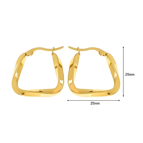 Geometrische Creolen Vergoldeter Edelstahl Mode Retro Texturierte Schmuck Für Frauen Elegante Stile