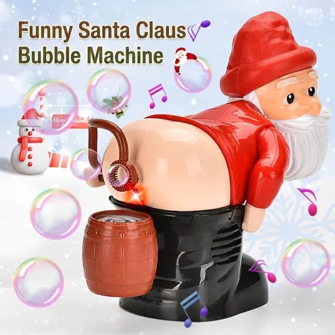 Máquina De Burbujas Automática Juguete De Plástico Con Música Luz LED Papá Noel Divertido Conejo Navidad Regalo Niños
