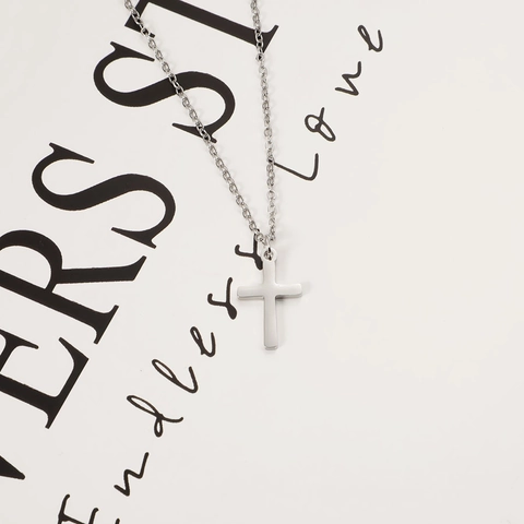 Cross Pendant Necklace 304 Stainless Steel Mirror Polished Simple Hip Hop Style Jewelry For Men And Women