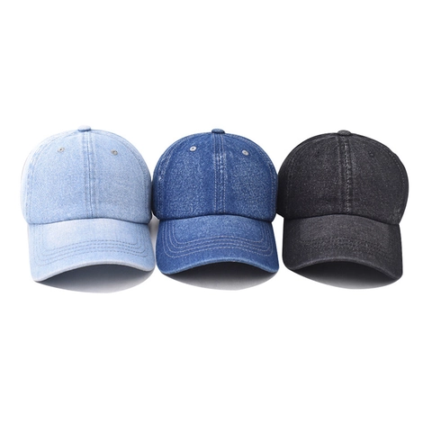 Cappellino Da Baseball In Denim Lavato Cotone Regolabile Vintage Distressed Tinta Unita Cappello Da Sole Uomo Donna Outdoor Casual