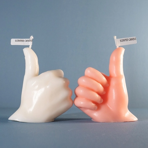 Thumbs Up Gesture Scented Candle Soy Wax Handmade Creative Finger Shape Aroma Home Decor Novelty Gift