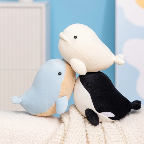 Cute Ocean Whale Plush Toy Soft Stuffed Animal Orca Beluga Humpback Whale Doll Gift For Children Baby