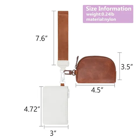 Damen Handgelenk Münzbörse Kartenhalter Set PU Leder Wasserdicht Abnehmbar Nylonband Klein Tragbar Reise Geldbörse Geschenk