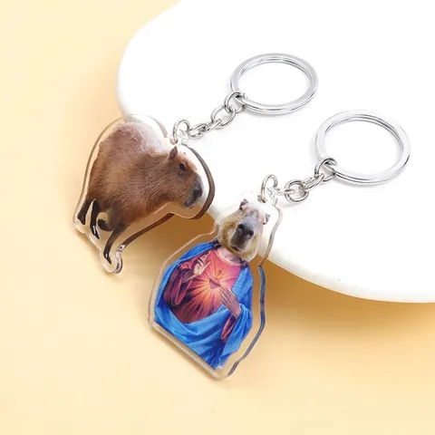 Lindo Llavero De Acrílico De Capibara Dibujos Animados Animal Accesorio De Bolso Regalo Moderno Simple Para Mujeres