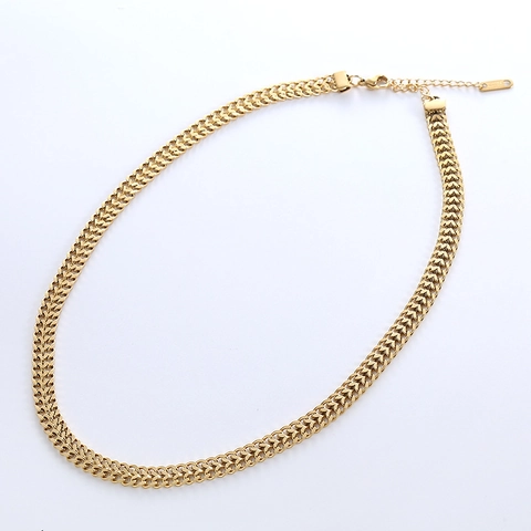 Stainless Steel Link Chain Necklace And Bracelet 18K Gold Plated Minimalist Hip Hop Trendy Jewelry For Women Men Gift
