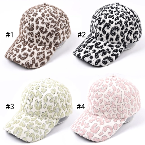 Cappello Da Baseball In Peluche Con Stampa Leopardata Calda Pelliccia Sintetica Inverno Moda All'aperto Per Donna Unisex