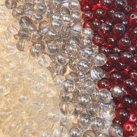 Round Glass Beads Polished Transparent Electroplated DIY Jewelry Making Crafts Bracelet Necklace Accessories Loose Beads