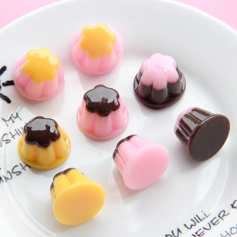 Simulated Jelly Pudding Resin Charms DIY Accessories For Jewelry Making Phone Case Decor Dollhouse Miniature Food