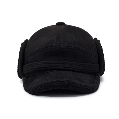 Gorro Trampero Invierno Ante Forro Polar Protección Orejas Gorra Béisbol Cálido Cortavientos Exterior Hombre Retro