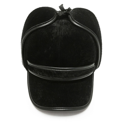 Cappello Da Baseball Invernale Uomo Pelliccia Sintetica Protezione Orecchie Caldo Spesso Antivento Esterno Bordo Pelle PU