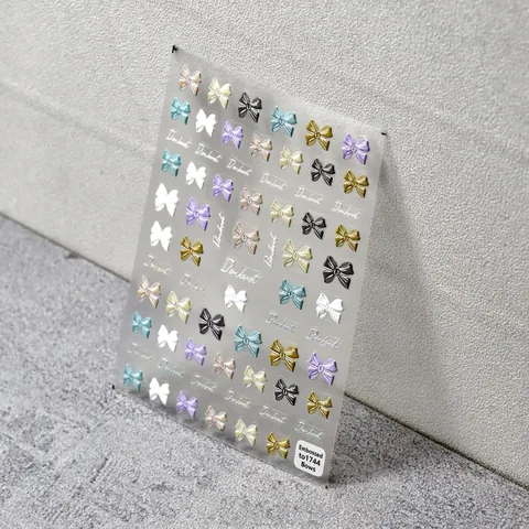 Pegatinas Para Uñas Con Relieve 5D Diseños De Lazos Autoadhesivas Decoración De Manicura Estilo Japonés