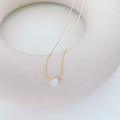 Collana Pendente in Acciaio al Titanio Placcato Oro Con Strass per Donna Gioielli Classici a Catena Lucida a Forma di Clavicola Rotonda