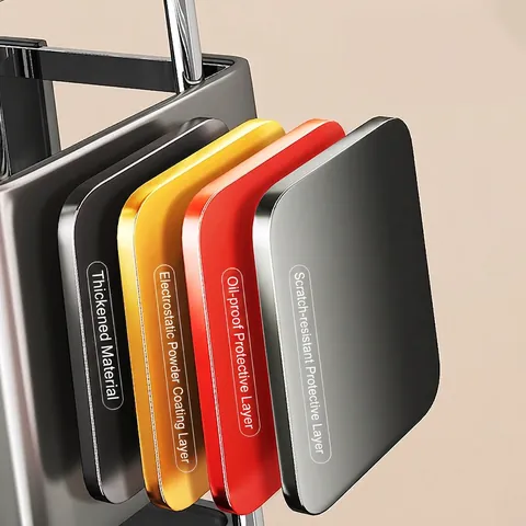 Kitchen Knife Holder Carbon Steel Stainless Steel Storage Rack With Drainage Board Modern Minimalist Stable Stand