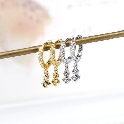 Geometrische Halve Ring Oorbellen Met 925 Sterling Zilveren Oorsteker Koper Zirkonia Hanger Voor Dames Elegante Sieraden