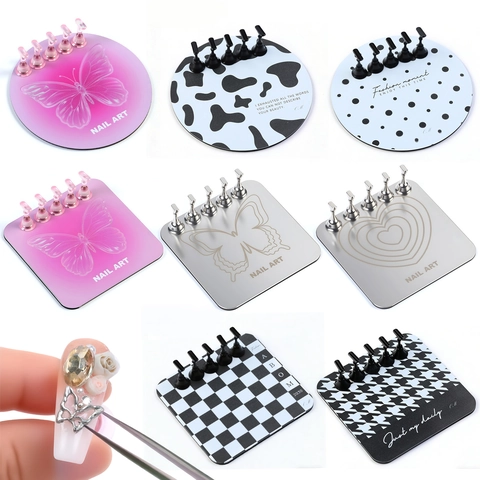 Magnetischer Nagelkunst Ausstellungsständer Metallbasis Halter Für Press On Nails Training Multifunktionales Paletten Werkzeug