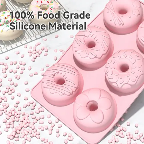 Stampo per Ciambelle in Silicone Cavità Cuore Fiore Forme Animali Marini Alimentare Antiaderente Resistente al Calore Teglia da Forno
