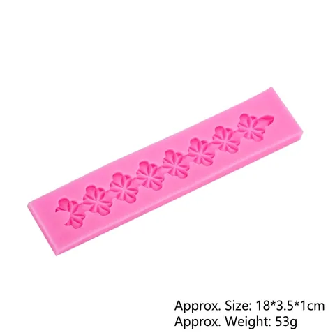 Clover Pattern Silicone Mold Long Strip For Cake Border Fondant Chocolate DIY Baking Sugar Craft Tool